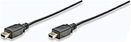 USB 2.0 CABLE MINI-A MALE TO MINI-B MALE 1.8M - BLACK (391122) MANHATTAN