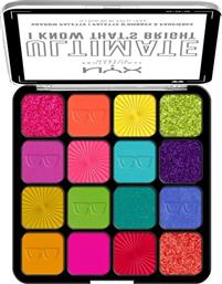 ULTIMATE SHADOW PALETTE ΠΑΛΕΤΑ ΣΚΙΩΝ 16 ΑΠΟΧΡΩΣΕΩΝ 1 ΤΕΜΑΧΙΟ - I KNOW THAT'S BRIGHT NYX PROFESSIONAL MAKEUP