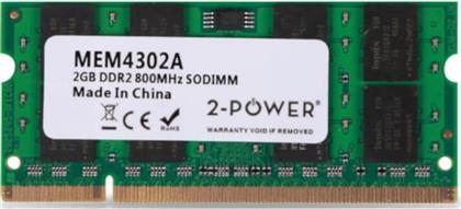 ΜΝΗΜΗ RAM MEM4302A DDR2 2GB 800MHZ SODIMM ΓΙΑ LAPTOP 2 POWER