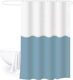 ΚΟΥΡΤΙΝΑ ΜΠΑΝΙΟΥ ΔΙΧΡΩΜΗ 180X180ΕΚ. POLYESTER BLISS WHITE-AQUA 2435950 (ΥΦΑΣΜΑ: POLYESTER, ΧΡΩΜΑ: ΛΕΥΚΟ) - - 2435950 24HOME