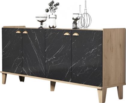 ΜΠΟΥΦΕΣ FAMIGLIA OAK MARBLE ΑΠΟ ΜΟΡΙΟΣΑΝΙΔΑ 180X41X77.8 CM - ΜΑΥΡΟΣ/ΚΑΦΕ 24MALL