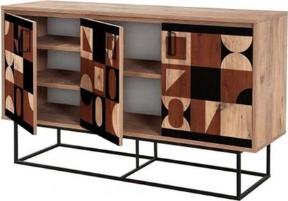 ΜΠΟΥΦΕΣ QUATTRO ATLANTIC PINE ΑΠΟ ΜΟΡΙΟΣΑΝΙΔΑ/ΜΕΤΑΛΛΟ 140X40X80 CM - ΚΑΦΕ/ΜΑΥΡΟΣ 24MALL