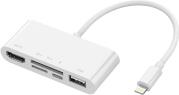 5IN1 LIGHTNING HUB AND USB-A TO LIGHTNING CABLE WHITE 4SMARTS