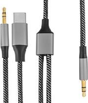 ACTIVE AUDIO CABLE MATCHCORD USB-C AND 3.5MM TO 3.5MM CONNECTOR 1M TEXTILE BLACK 4SMARTS