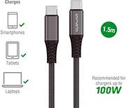 USB-C TO USB-C CABLE PREMIUM CORD 100WATT 1.5M BLACK 4SMARTS από το e-SHOP