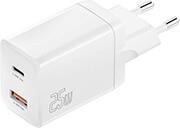 WALL CHARGER PD DUAL PORT USB + TYPE-C 25W WHITE 4SMARTS