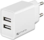 WALL CHARGER VOLTPLUG DUAL 12W WHITE 4SMARTS