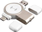 WIRELESS CHARGER VOLTBEAM MINI 2.5W APPLE WATCH 1-7 WITH USB-A + USB-C PORT WHITE 4SMARTS από το e-SHOP