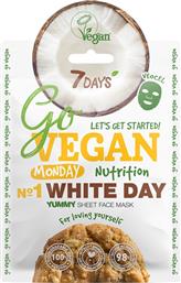 GO VEGAN MONDAY NO1 WHITE DAY YUMMY FACE SHEET MASK ΜΑΣΚΑ ΠΡΟΣΩΠΟΥ ΦΥΤΙΚΗΣ ΠΡΟΕΛΕΥΣΗΣ ΠΟΥ ΕΝΥΔΑΤΩΝΕΙ & ΕΠΑΝΑΦΕΡΕΙ ΤΗΝ ΕΛΑΣΤΙΚΟΤΗΤΑ, ΕΞΙΣΟΡΡΟΠΩΝΤΑΣ ΤΟΝ ΤΟΝΟ ΤΟΥ ΔΕΡΜΑΤΟΣ 25G 7 DAYS