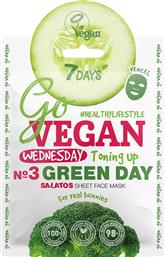 GO VEGAN WEDNESDAY NO3 GREEN DAY SALAD FACE SHEET MASK ΜΑΣΚΑ ΠΡΟΣΩΠΟΥ ΦΥΤΙΚΗΣ ΠΡΟΕΛΕΥΣΗΣ ΓΙΑ ΑΠΟΤΟΞΙΝΩΣΗ, ΕΝΥΔΑΤΩΣΗ & ΜΕΙΩΣΗ ΤΩΝ ΣΗΜΑΔΙΩΝ ΤΗΣ ΓΗΡΑΝΣΗΣ 25G 7 DAYS