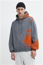 ΒΑΜΒΑΚΕΡΗ ΜΠΛΟΥΖΑ BRUSHSTROKE HOODIE ΧΡΩΜΑ: ΓΚΡΙ, ΜΕ ΚΟΥΚΟΥΛΑ, ACWMW183 A COLD WALL