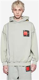 ΒΑΜΒΑΚΕΡΗ ΜΠΛΟΥΖΑ RELAXED CUBIST HOODIE ΧΡΩΜΑ: ΓΚΡΙ, ΜΕ ΚΟΥΚΟΥΛΑ A COLD WALL