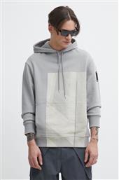 ΒΑΜΒΑΚΕΡΗ ΜΠΛΟΥΖΑ STRAND HOODIE ΧΡΩΜΑ: ΓΚΡΙ, ΜΕ ΚΟΥΚΟΥΛΑ, ACWMW186 A COLD WALL