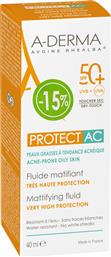 PROMO PROTECT AC SUNSCREEN MATTIFYING FLUID FOR FACE SPF50+ ΛΕΠΤΟΡΡΕΥΣΤΗ, ΑΝΤΗΛΙΑΚΗ ΚΡΕΜΑ ΠΡΟΣΩΠΟΥ, ΠΟΛΥ ΥΨΗΛΗΣ ΠΡΟΣΤΑΣΙΑΣ, ΜΕ ΜΑΤ ΑΠΟΤΕΛΕΣΜΑ 40ML ΣΕ ΕΙΔΙΚΗ ΤΙΜΗ A DERMA