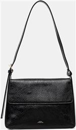 ΔΕΡΜΑΤΙΝΗ ΤΣΑΝΤΑ SAC VIRGINIE FLAP ΧΡΩΜΑ: ΜΑΥΡΟ, PXCCK.F61924 APC