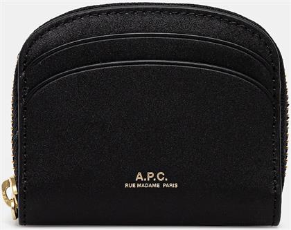 ΔΕΡΜΑΤΙΝΟ ΠΟΡΤΟΦΟΛΙ COMPACT DEMI-LUNE MINI ΓΥΝΑΙΚΕΙΟ, ΧΡΩΜΑ: ΜΑΥΡΟ, PXAWV.F63437 APC