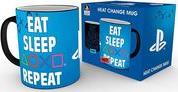 PLAYSTATION - EAT SLEEP REPEAT HEAT CHANGE MUG (320ML) (MGH0071) ABYSSE