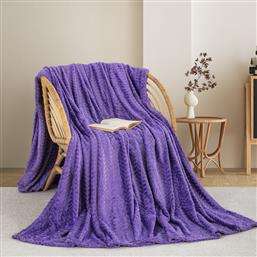 ΚΟΥΒΕΡΤΑ FLEECE ΗΜΙΔΙΠΛΗ (180X240) ADAMHOME 550 PURPLE ADAM HOME