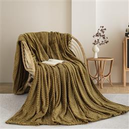 ΚΟΥΒΕΡΤΑ FLEECE ΥΠΕΡΔΙΠΛΗ (220X240) ADAMHOME 550 HONEY GOLD ADAM HOME