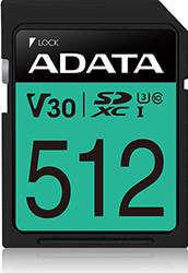 ASDX512GUI3V30S-R PREMIER PRO SDXC 512GB UHS-I U3 V30S CLASS 10 RETAIL ADATA
