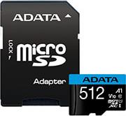 AUSDX512GUICL10A1-RA1 PREMIER MICRO SDXC 512GB UHS-I V10 CLASS 10 RETAIL WITH ADAPTER ADATA