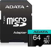 AUSDX64GUI3V30SA2-RA1 PREMIER PRO 64GB MICRO SDXC U3 V30 A2 WITH ADAPTER ADATA