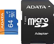 AUSDX64GUICL10A1-RA1 PREMIER MICRO SDXC 64GB UHS-I V10 CLASS 10 RETAIL WITH ADAPTER ADATA από το e-SHOP