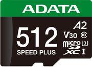 UD512GUI3V30A2SP-RA1 SPEED PLUS 512GB MICRO SDXC UHS-I 180MB/S U3 C10 WITH ADAPTER ADATA