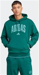 ΑΝΔΡΙΚΗ ΜΠΛΟΥΖΑ ΦΟΥΤΕΡ ΜΕ ΚΟΥΚΟΥΛΑ REGULAR FIT ''COLLEGIATE'' - KC3873 ΠΡΑΣΙΝΟ ADIDAS