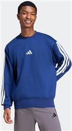 ΑΝΔΡΙΚΗ ΜΠΛΟΥΖΑ ΦΟΥΤΕΡ REGULAR FIT ''ESSENTIALS 3-STRIPES FLEECE'' - JE6307 ΜΠΛΕ ADIDAS