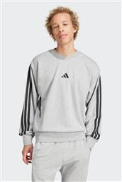 ΑΝΔΡΙΚΗ ΜΠΛΟΥΖΑ ΦΟΥΤΕΡ REGULAR FIT ''ESSENTIALS 3-STRIPES FRENCH TERRY'' - JE6374 ΓΚΡΙ ADIDAS