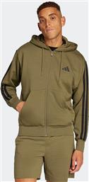 ΑΝΔΡΙΚΗ ΖΑΚΕΤΑ ΦΟΥΤΕΡ ΜΕ ΚΟΥΚΟΥΛΑ REGULAR FIT ''ESSENTIALS 3-STRIPES FLEECE'' - JD1864 ΛΑΔΙ ADIDAS