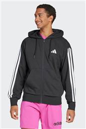 ΑΝΔΡΙΚΗ ΖΑΚΕΤΑ ΦΟΥΤΕΡ REGULAR FIT ''ESSENTIALS 3-STRIPES FRENCH TERRY'' - JD1877 ΜΑΥΡΟ ADIDAS