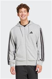 ΑΝΔΡΙΚΗ ΖΑΚΕΤΑ ΦΟΥΤΕΡ REGULAR FIT ''ESSENTIALS 3-STRIPES FRENCH TERRY'' - JE6338 ΓΚΡΙ ADIDAS