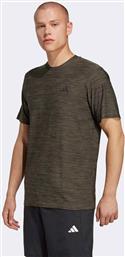 ΑΝΔΡΙΚΟ ΑΘΛΗΤΙΚΟ T-SHIRT ΔΙΧΡΩΜΟ ΜΕ ΔΙΑΚΡΙΤΙΚΟ LOGO PRINT ''TRAIN ESSENTIALS'' - IC7415 ΧΑΚΙ ADIDAS
