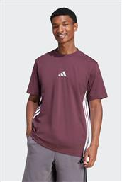 ΑΝΔΡΙΚΟ T-SHIRT CLASSIC FIT ''ESSENTIALS 3-STRIPES'' - JE6394 ΜΠΟΡΝΤΟ ADIDAS