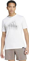 ΑΝΔΡΙΚΟ T-SHIRT ΜΕ GRAPHIC LOGO PRINT - IW2691 ΛΕΥΚΟ ADIDAS