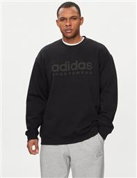 ΜΠΛΟΥΖΑ ALL SZN FLEECE GRAPHIC IW1190 ΜΑΥΡΟ REGULAR FIT ADIDAS