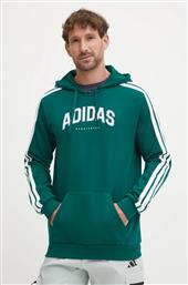 ΜΠΛΟΥΖΑ COLLEGIATE ΧΡΩΜΑ: ΠΡΑΣΙΝΟ, ΜΕ ΚΟΥΚΟΥΛΑ, JV6506 ADIDAS