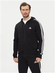 ΜΠΛΟΥΖΑ ESSENTIALS FRENCH TERRY 3-STRIPES FULL-ZIP HOODIE IC0433 ΜΑΥΡΟ REGULAR FIT ADIDAS