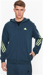 ΜΠΛΟΥΖΑ FUTURE ICONS 3-STRIPES FULL-ZIP HOODIE IJ8878 ΤΥΡΚΟΥΑΖ REGULAR FIT ADIDAS από το MODIVO