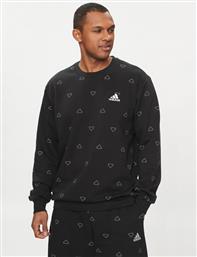 ΜΠΛΟΥΖΑ SEASONAL ESSENTIALS MONOGRAM GRAPHIC IS1828 ΜΑΥΡΟ REGULAR FIT ADIDAS