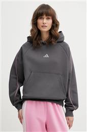 ΜΠΛΟΥΖΑ STADIUM ΧΡΩΜΑ: ΓΚΡΙ, ΜΕ ΚΟΥΚΟΥΛΑ, KB4959 ADIDAS