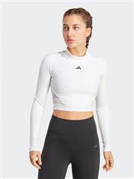 ΜΠΛΟΥΖΑΚΙ AEROREADY HYPERGLAM CROP LONG-SLEEVE TOP HZ2316 ΛΕΥΚΟ ADIDAS