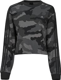 ΦΟΥΤΕΡ ESSENTIALS 3-STRIPES CAMO-PRINT CROPPED SWEATSHIRT ADIDAS