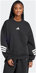 ΓΥΝΑΙΚΕΙΑ ΜΠΛΟΥΖΑ ΦΟΥΤΕΡ ΜΕ ΛΟΓΟΤΥΠΟ LOOSE FIT ''FUTURE ICONS 3-STRIPES'' - JE0203 ΜΑΥΡΟ ADIDAS