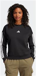 ΓΥΝΑΙΚΕΙΑ ΜΠΛΟΥΖΑ ΦΟΥΤΕΡ REGULAR FIT ''ESSENTIALS 3-STRIPES FLEECE'' - JE1298 ΜΑΥΡΟ ADIDAS