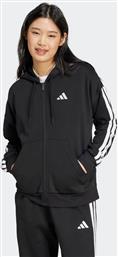 ΓΥΝΑΙΚΕΙΑ ΖΑΚΕΤΑ ΦΟΥΤΕΡ ΜΕ ΚΟΥΚΟΥΛΑ REGULAR FIT ''ESSENTIALS 3-STRIPES FLEECE'' - JE1283 ΜΑΥΡΟ ADIDAS