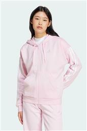 ΓΥΝΑΙΚΕΙΑ ΖΑΚΕΤΑ ΦΟΥΤΕΡ ΜΕ ΚΟΥΚΟΥΛΑ REGULAR FIT ''ESSENTIALS 3-STRIPES FLEECE'' - JE1286 ΡΟΖ ΑΝΟΙΧΤΟ ADIDAS