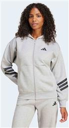 ΓΥΝΑΙΚΕΙΑ ΖΑΚΕΤΑ ΦΟΥΤΕΡ ΜΕ ΚΟΥΚΟΥΛΑ REGULAR FIT ''FUTURE ICONS 3-STRIPES'' - JE0172 ΓΚΡΙ ADIDAS